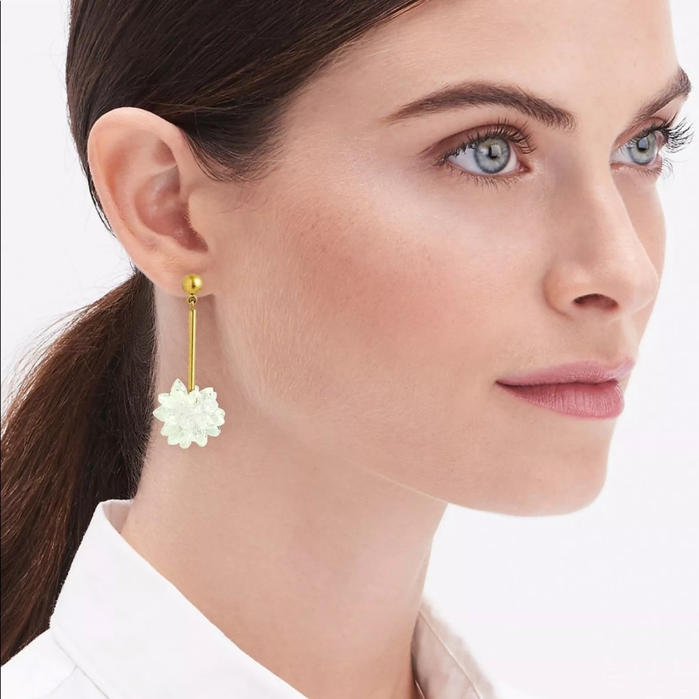 J. Crew Snowdrop Clear Krystal Statement Earrings